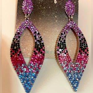 Nebula Ombre Custom Pageant Earrings New Merchandise